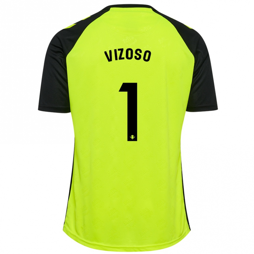 Niño Fútbol Camiseta Paula Vizoso #1 Amarillo Fluorescente Negro 2ª Equipación 2024/25 Argentina