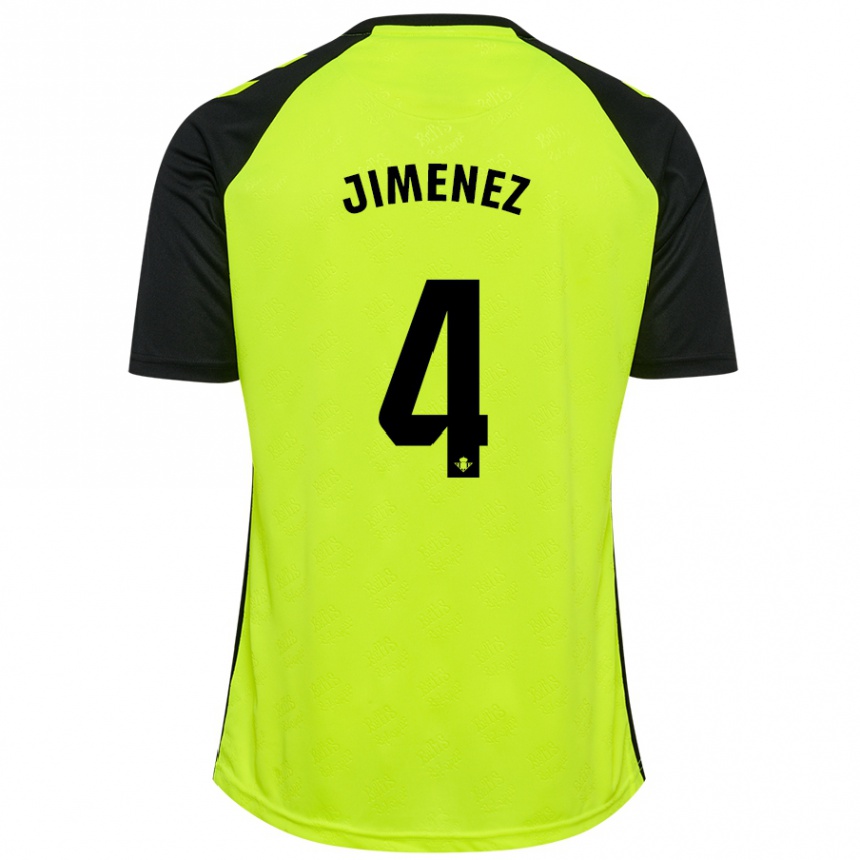 Niño Fútbol Camiseta María Jiménez Gutiérrez #4 Amarillo Fluorescente Negro 2ª Equipación 2024/25 Argentina