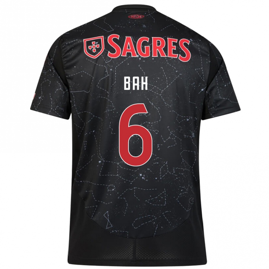 Niño Fútbol Camiseta Alexander Bah #6 Negro Rojo 2ª Equipación 2024/25 Argentina