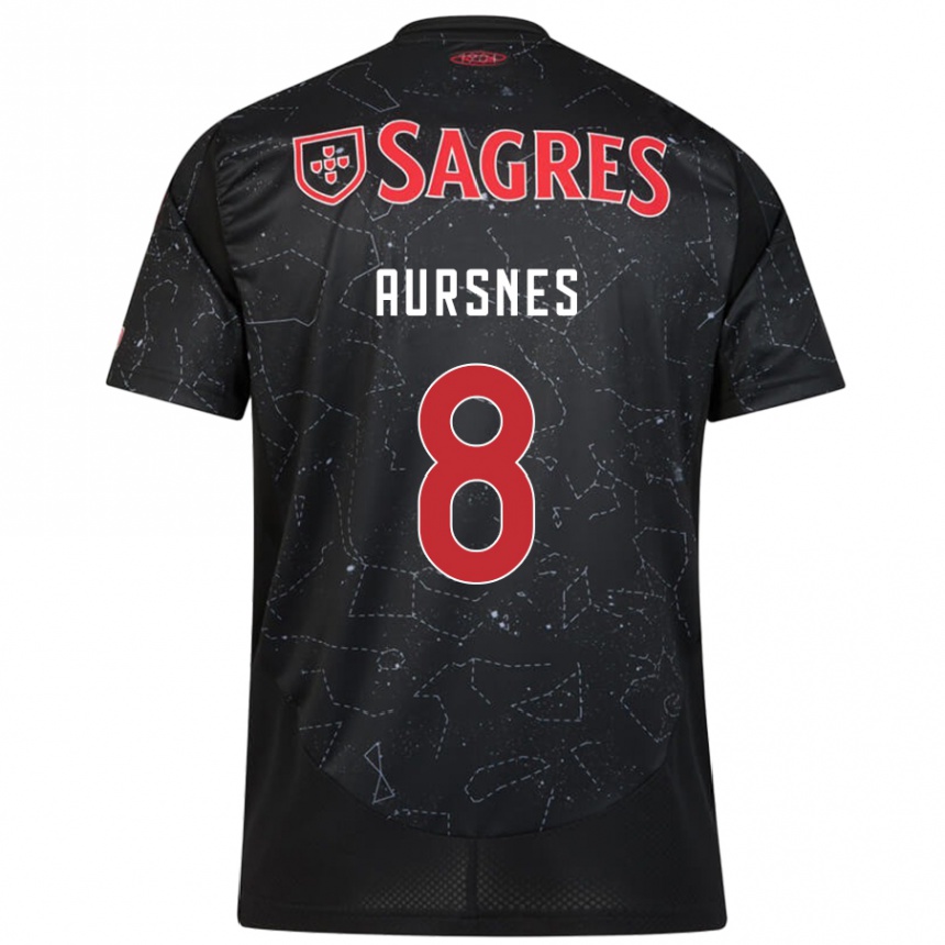 Niño Fútbol Camiseta Fredrik Aursnes #8 Negro Rojo 2ª Equipación 2024/25 Argentina