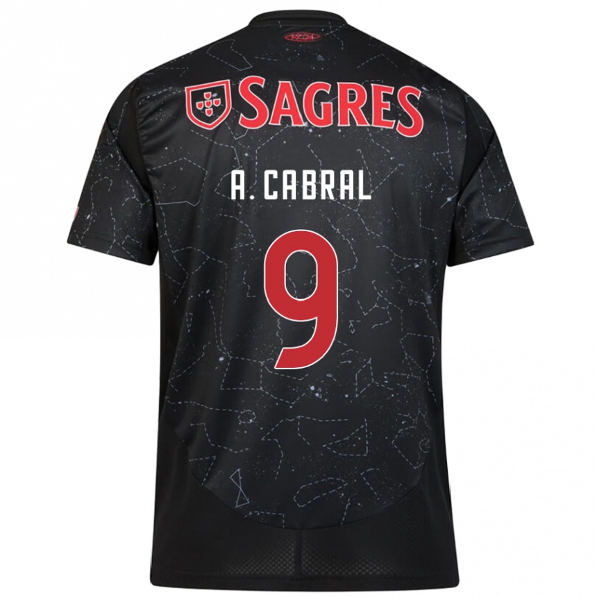 Niño Fútbol Camiseta Arthur Cabral #9 Negro Rojo 2ª Equipación 2024/25 Argentina