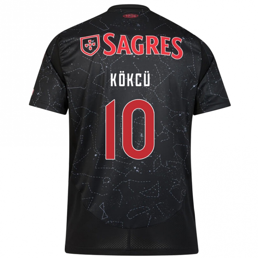 Niño Fútbol Camiseta Orkun Kökcü #10 Negro Rojo 2ª Equipación 2024/25 Argentina