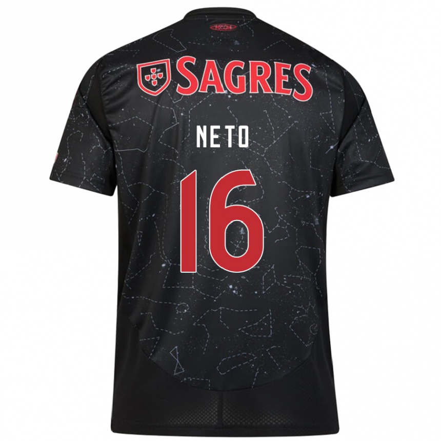 Niño Fútbol Camiseta Martim Neto #16 Negro Rojo 2ª Equipación 2024/25 Argentina