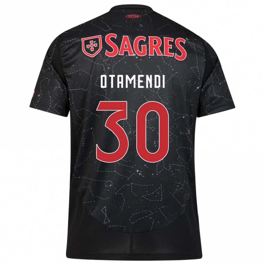 Niño Fútbol Camiseta Nicolás Otamendi #30 Negro Rojo 2ª Equipación 2024/25 Argentina