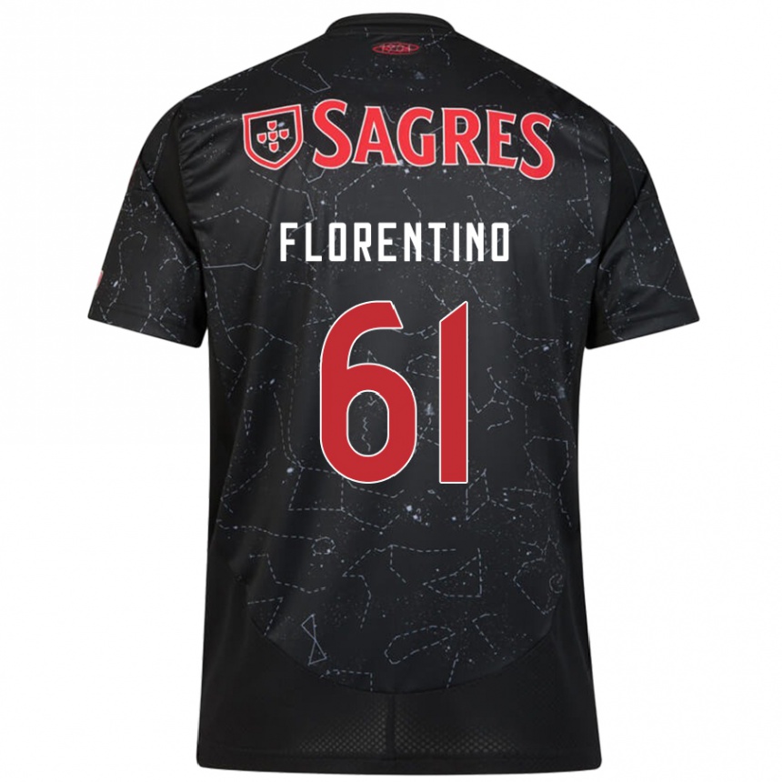 Niño Fútbol Camiseta Florentino #61 Negro Rojo 2ª Equipación 2024/25 Argentina