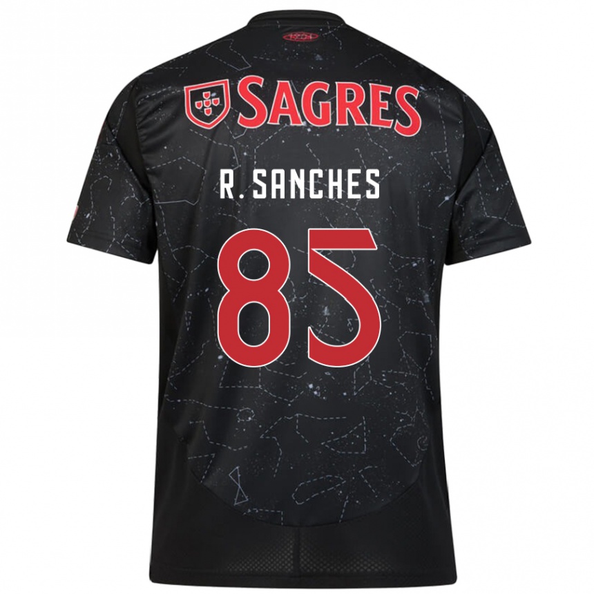 Niño Fútbol Camiseta Renato Sanches #85 Negro Rojo 2ª Equipación 2024/25 Argentina