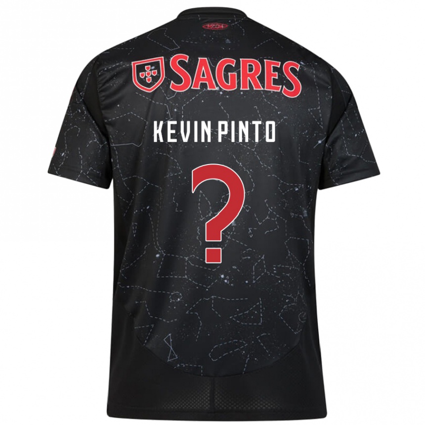 Niño Fútbol Camiseta Kevin Pinto #0 Negro Rojo 2ª Equipación 2024/25 Argentina