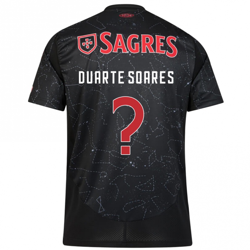 Niño Fútbol Camiseta Duarte Soares #0 Negro Rojo 2ª Equipación 2024/25 Argentina