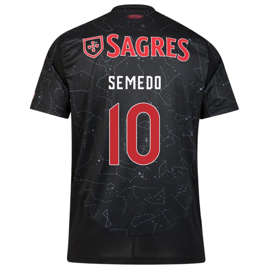 Niño Fútbol Camiseta Andreson Semedo #10 Negro Rojo 2ª Equipación 2024/25 Argentina