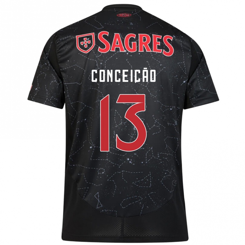 Niño Fútbol Camiseta João Conceição #13 Negro Rojo 2ª Equipación 2024/25 Argentina