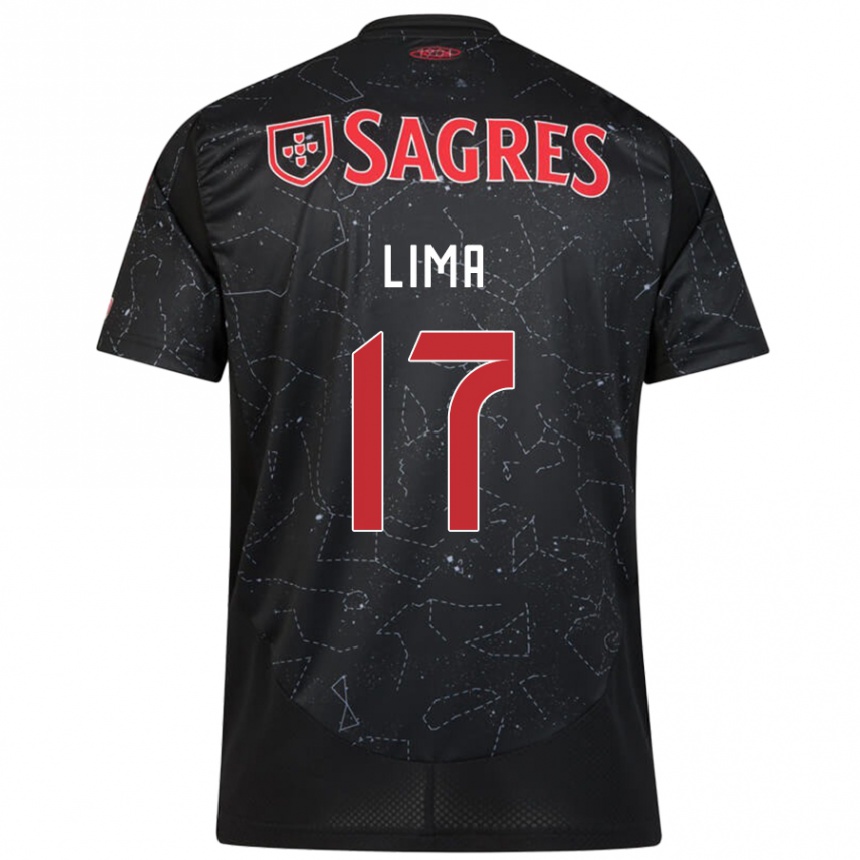 Niño Fútbol Camiseta Ivan Lima #17 Negro Rojo 2ª Equipación 2024/25 Argentina