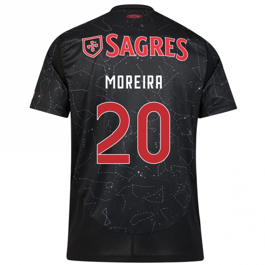 Niño Fútbol Camiseta André Moreira #20 Negro Rojo 2ª Equipación 2024/25 Argentina