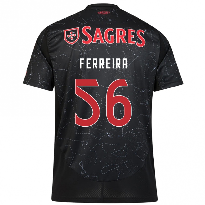 Niño Fútbol Camiseta Martim Ferreira #56 Negro Rojo 2ª Equipación 2024/25 Argentina