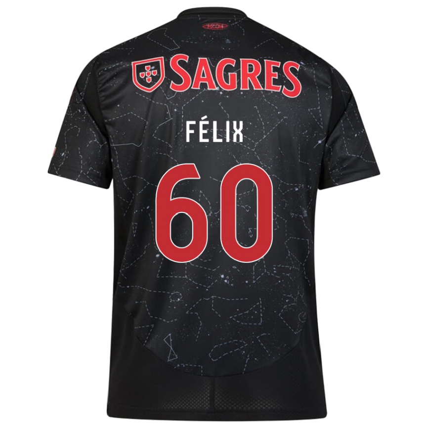 Niño Fútbol Camiseta Nuno Félix #60 Negro Rojo 2ª Equipación 2024/25 Argentina