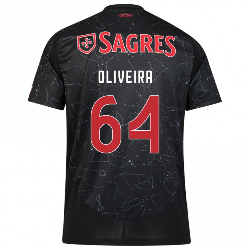 Niño Fútbol Camiseta Gonçalo Oliveira #64 Negro Rojo 2ª Equipación 2024/25 Argentina