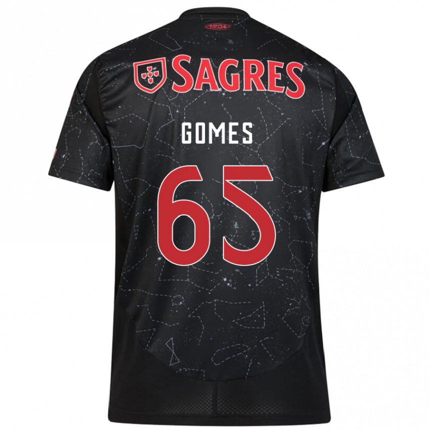 Niño Fútbol Camiseta André Gomes #65 Negro Rojo 2ª Equipación 2024/25 Argentina