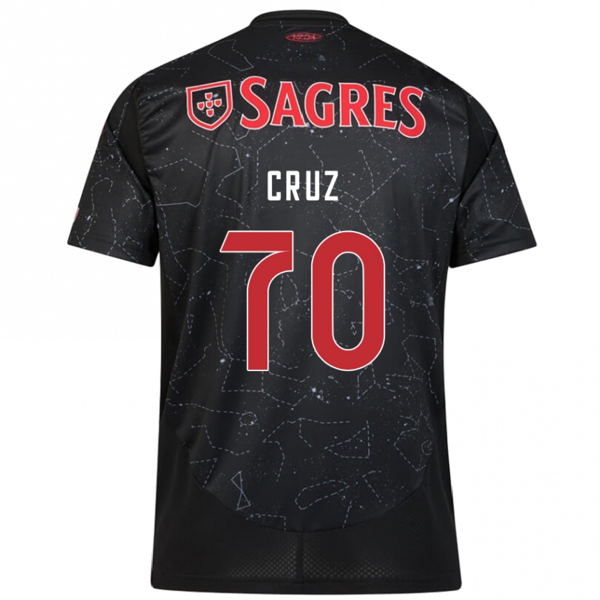 Niño Fútbol Camiseta Filipe Cruz #70 Negro Rojo 2ª Equipación 2024/25 Argentina