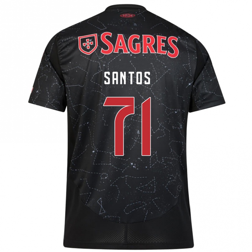 Niño Fútbol Camiseta Leandro Santos #71 Negro Rojo 2ª Equipación 2024/25 Argentina