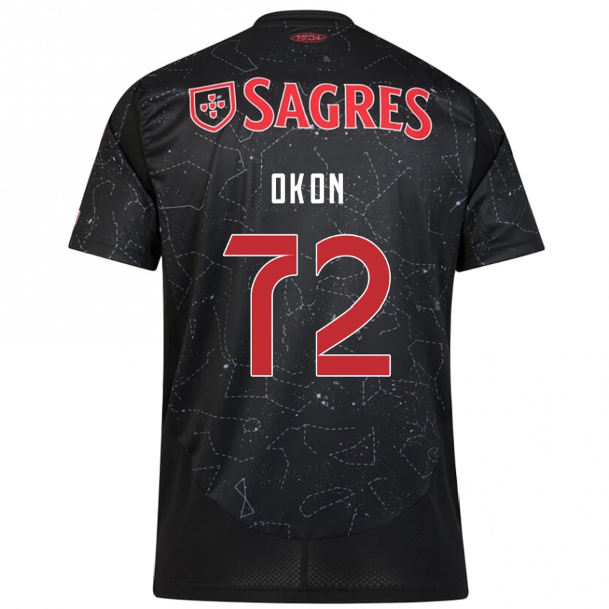 Niño Fútbol Camiseta Paul Okon #72 Negro Rojo 2ª Equipación 2024/25 Argentina