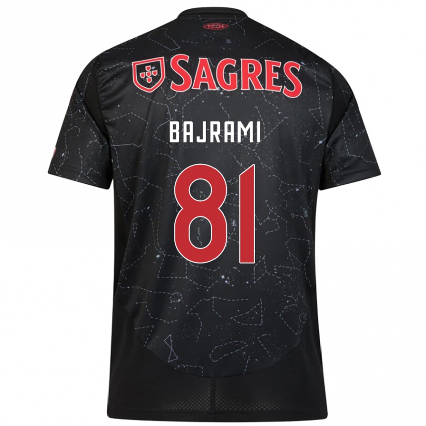 Niño Fútbol Camiseta Adrian Bajrami #81 Negro Rojo 2ª Equipación 2024/25 Argentina