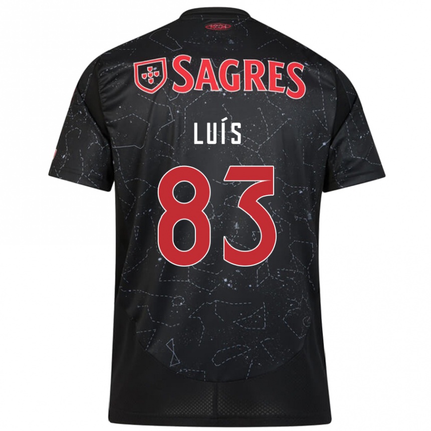 Niño Fútbol Camiseta Rafael Luís #83 Negro Rojo 2ª Equipación 2024/25 Argentina