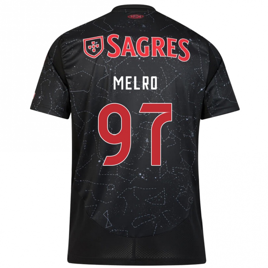 Niño Fútbol Camiseta José Melro #97 Negro Rojo 2ª Equipación 2024/25 Argentina