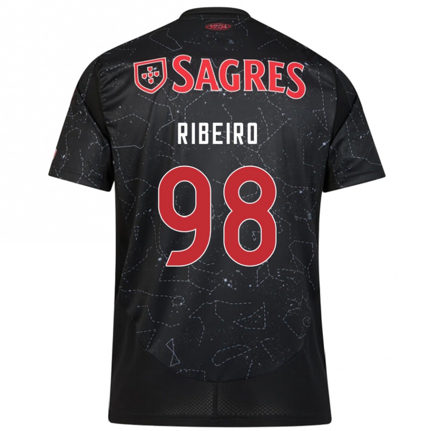 Niño Fútbol Camiseta Ricardo Ribeiro #98 Negro Rojo 2ª Equipación 2024/25 Argentina