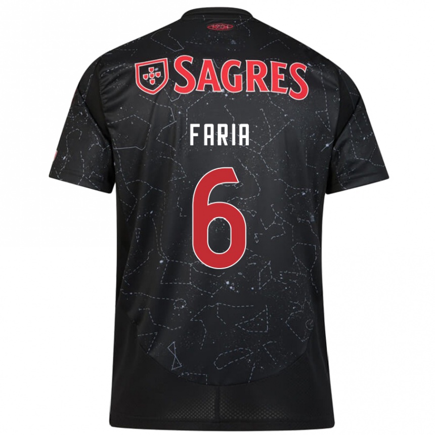 Niño Fútbol Camiseta Andreia Faria #6 Negro Rojo 2ª Equipación 2024/25 Argentina