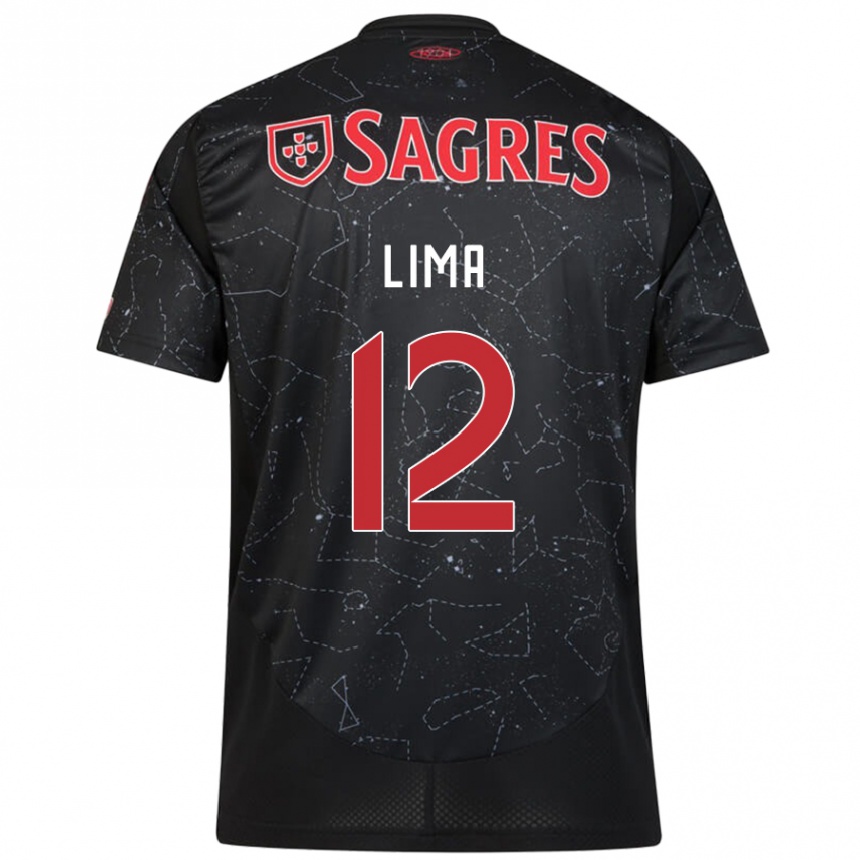 Niño Fútbol Camiseta Thaís Lima #12 Negro Rojo 2ª Equipación 2024/25 Argentina