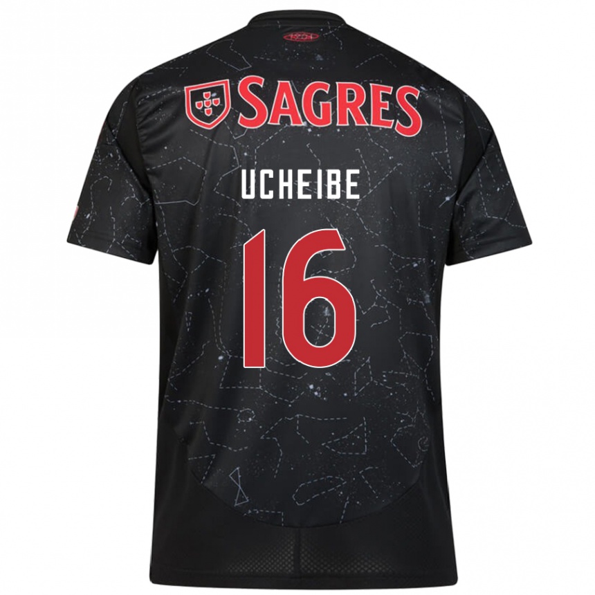 Niño Fútbol Camiseta Christy Ucheibe #16 Negro Rojo 2ª Equipación 2024/25 Argentina