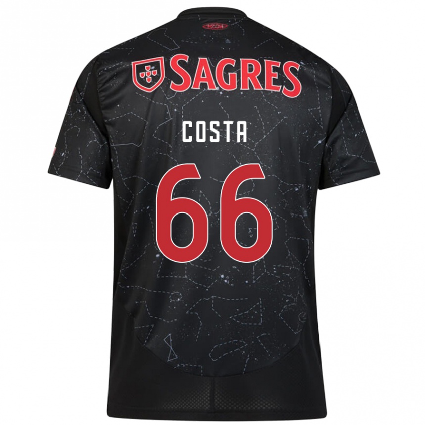 Niño Fútbol Camiseta Rute Costa #66 Negro Rojo 2ª Equipación 2024/25 Argentina