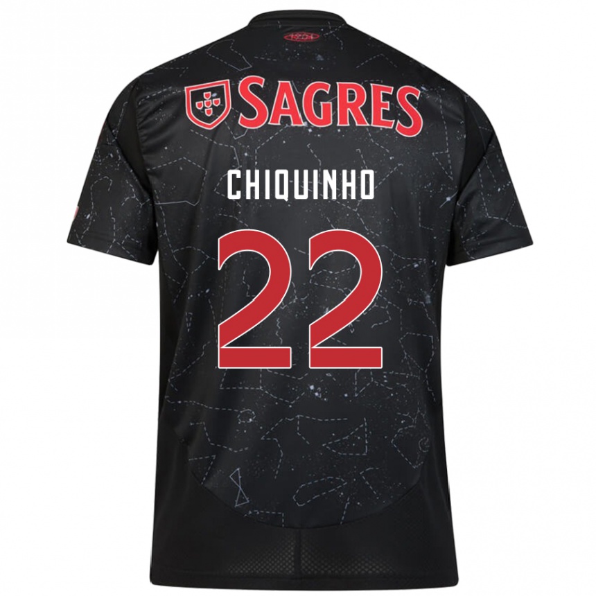 Niño Fútbol Camiseta Chiquinho #22 Negro Rojo 2ª Equipación 2024/25 Argentina