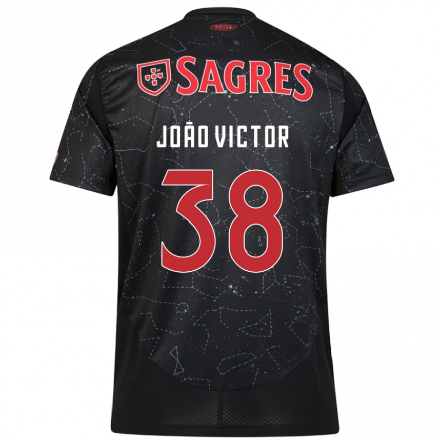 Niño Fútbol Camiseta João Victor #38 Negro Rojo 2ª Equipación 2024/25 Argentina