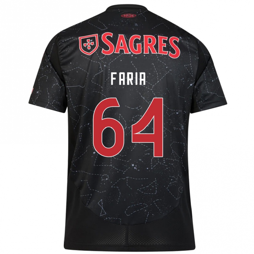 Niño Fútbol Camiseta Hugo Faria #64 Negro Rojo 2ª Equipación 2024/25 Argentina