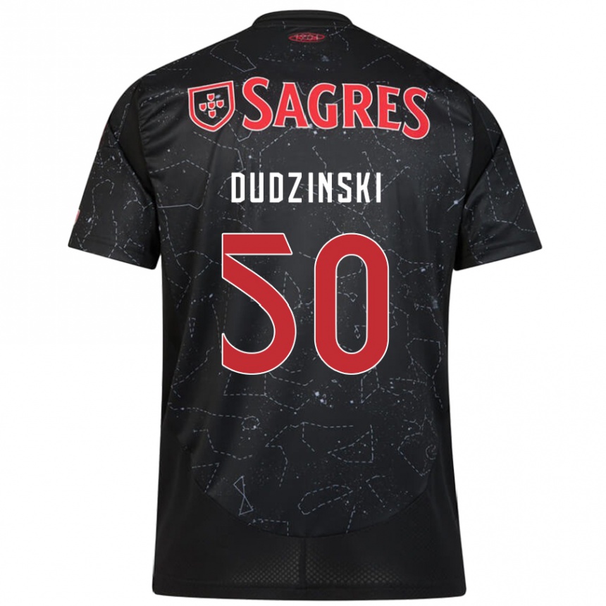 Niño Fútbol Camiseta Marcel Dudzinski #50 Negro Rojo 2ª Equipación 2024/25 Argentina