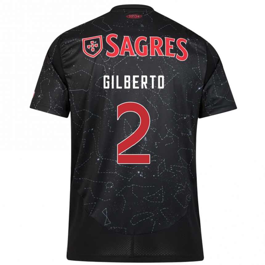 Niño Fútbol Camiseta Gilberto #2 Negro Rojo 2ª Equipación 2024/25 Argentina