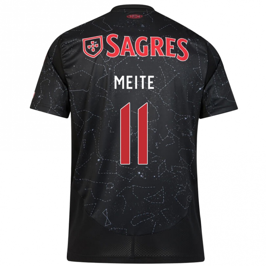 Niño Fútbol Camiseta Soualiho Meite #11 Negro Rojo 2ª Equipación 2024/25 Argentina