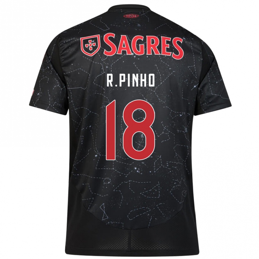 Niño Fútbol Camiseta Rodrigo Pinho #18 Negro Rojo 2ª Equipación 2024/25 Argentina