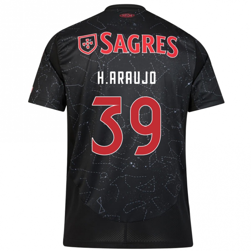 Niño Fútbol Camiseta Henrique Araujo #39 Negro Rojo 2ª Equipación 2024/25 Argentina