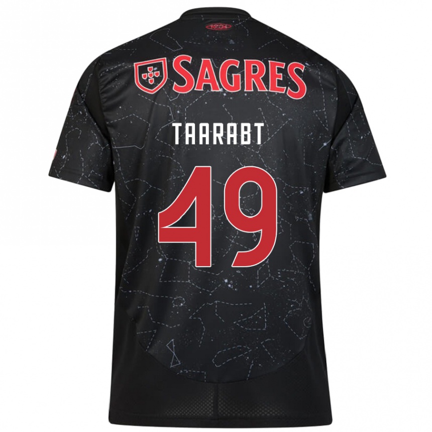 Niño Fútbol Camiseta Adel Taarabt #49 Negro Rojo 2ª Equipación 2024/25 Argentina