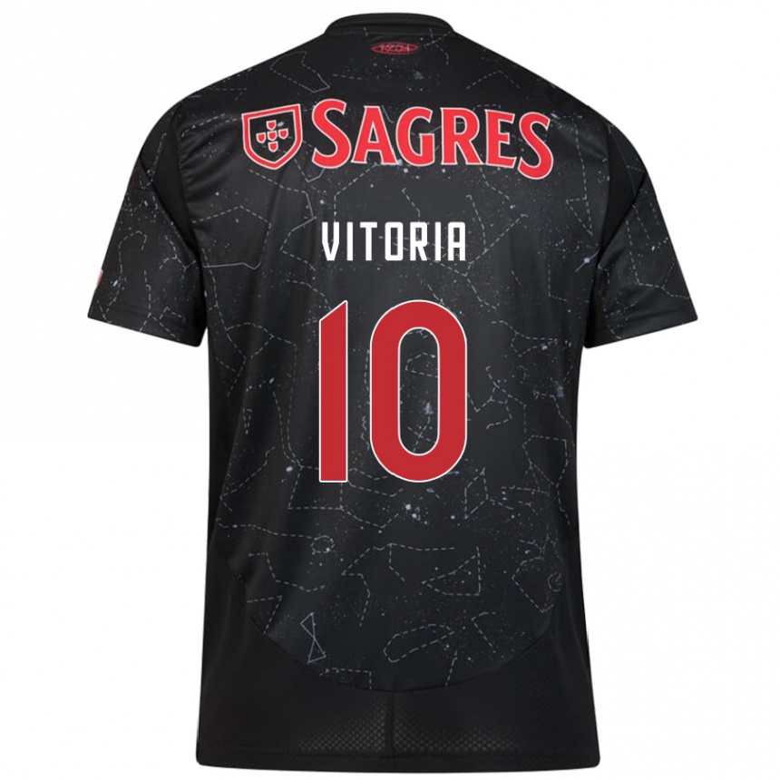 Niño Fútbol Camiseta Ana Vitoria #10 Negro Rojo 2ª Equipación 2024/25 Argentina