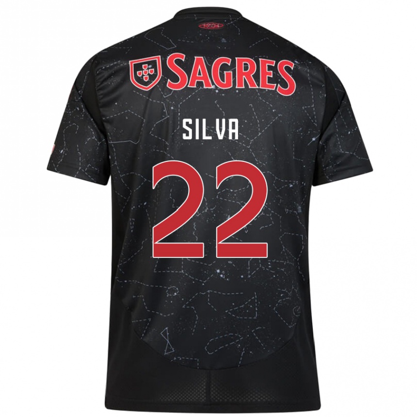 Niño Fútbol Camiseta Amelia Silva #22 Negro Rojo 2ª Equipación 2024/25 Argentina