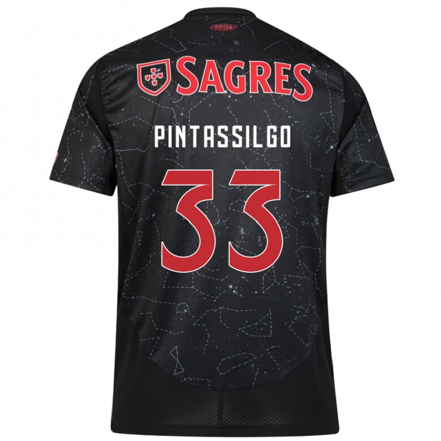 Niño Fútbol Camiseta Lara Pintassilgo #33 Negro Rojo 2ª Equipación 2024/25 Argentina