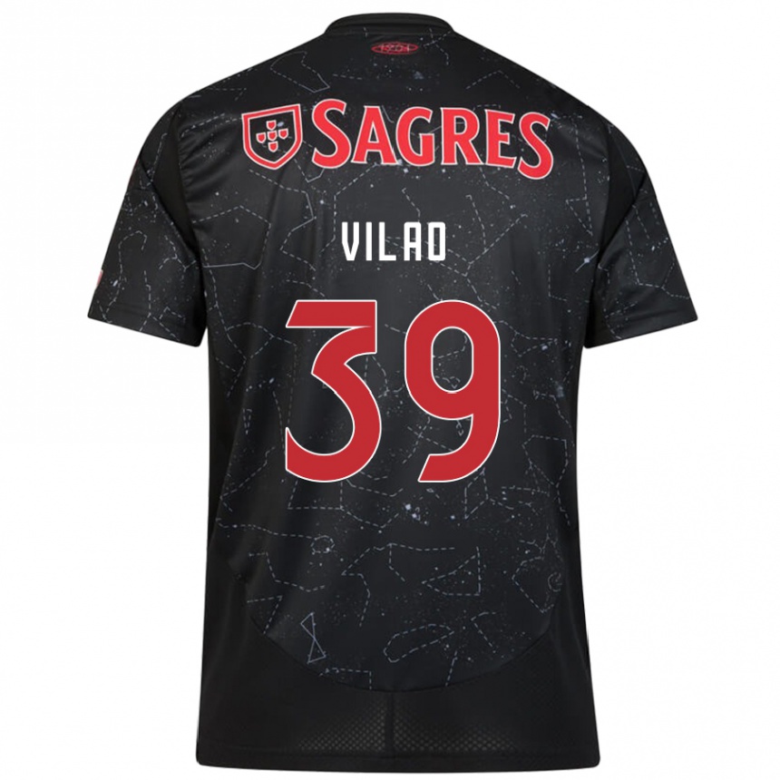 Niño Fútbol Camiseta Carolina Vilao #39 Negro Rojo 2ª Equipación 2024/25 Argentina