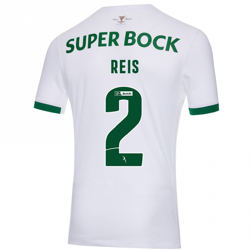 Niño Fútbol Camiseta Matheus Reis #2 Blanco Verde 2ª Equipación 2024/25 Argentina