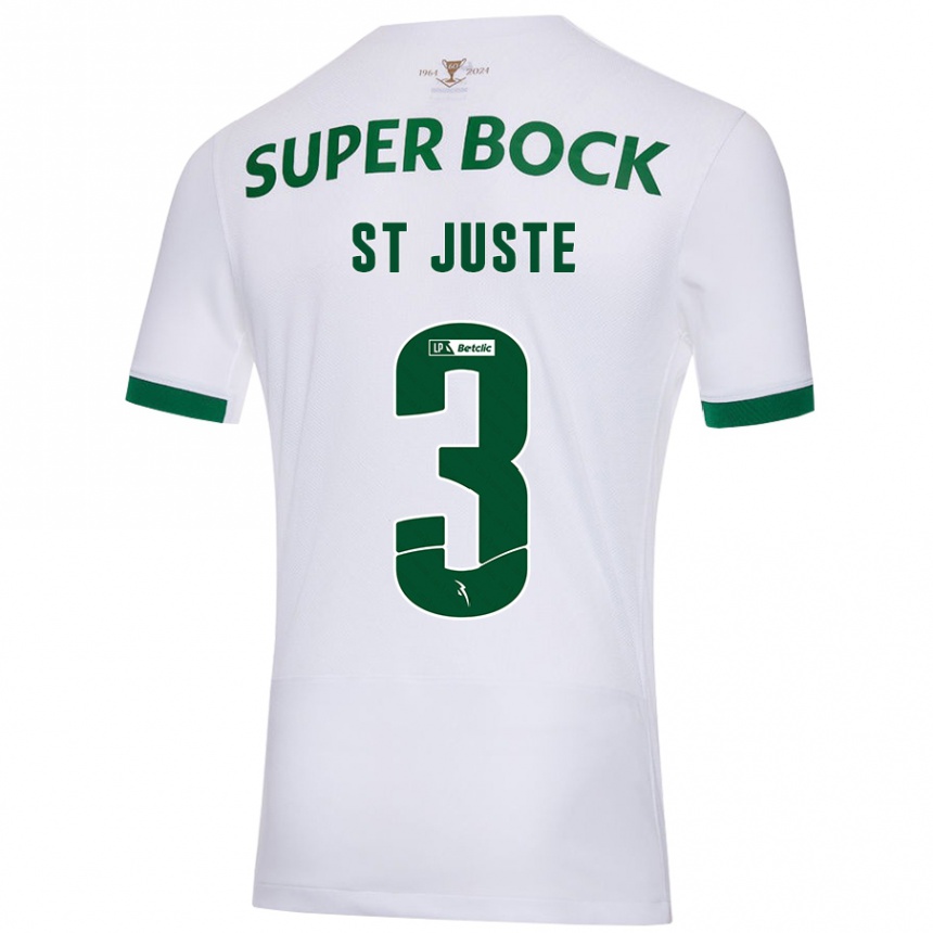 Niño Fútbol Camiseta Jerry St. Juste #3 Blanco Verde 2ª Equipación 2024/25 Argentina