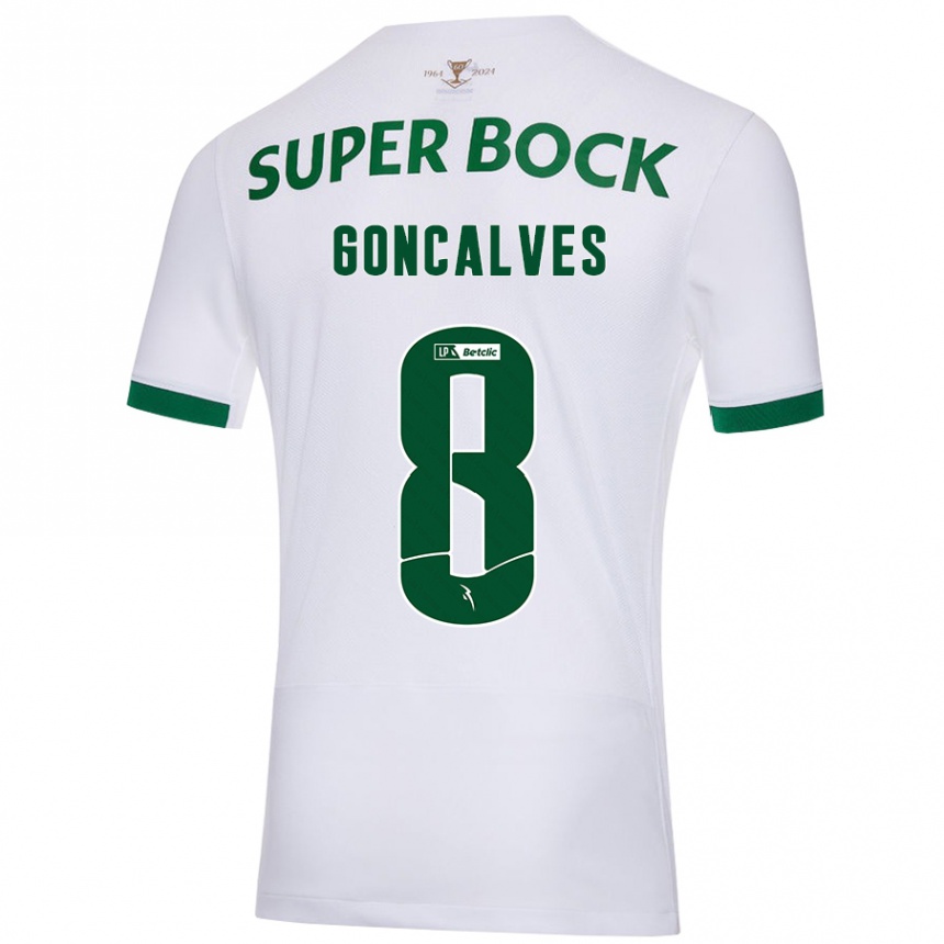 Niño Fútbol Camiseta Pedro Gonçalves #8 Blanco Verde 2ª Equipación 2024/25 Argentina