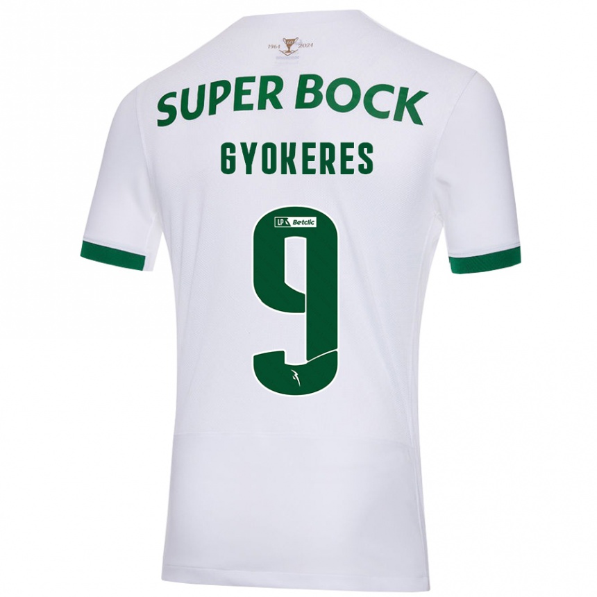 Niño Fútbol Camiseta Viktor Gyökeres #9 Blanco Verde 2ª Equipación 2024/25 Argentina