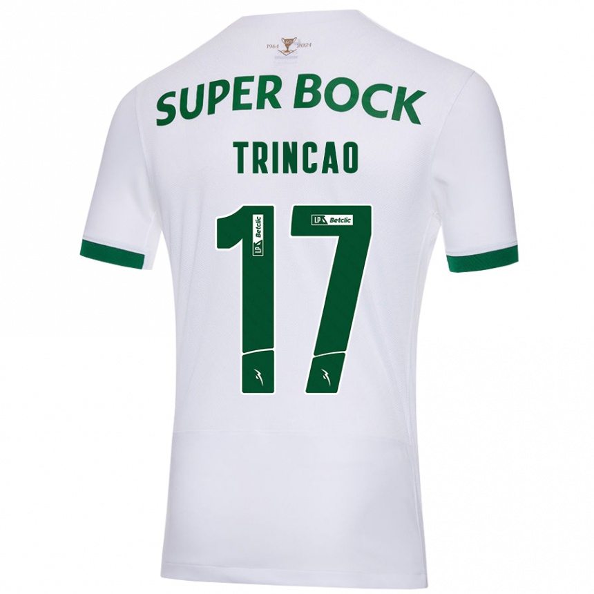 Niño Fútbol Camiseta Trincão #17 Blanco Verde 2ª Equipación 2024/25 Argentina