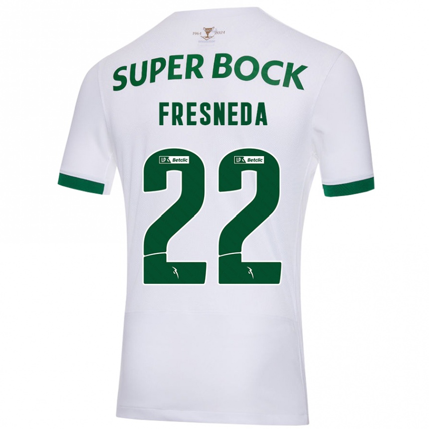 Niño Fútbol Camiseta Iván Fresneda #22 Blanco Verde 2ª Equipación 2024/25 Argentina